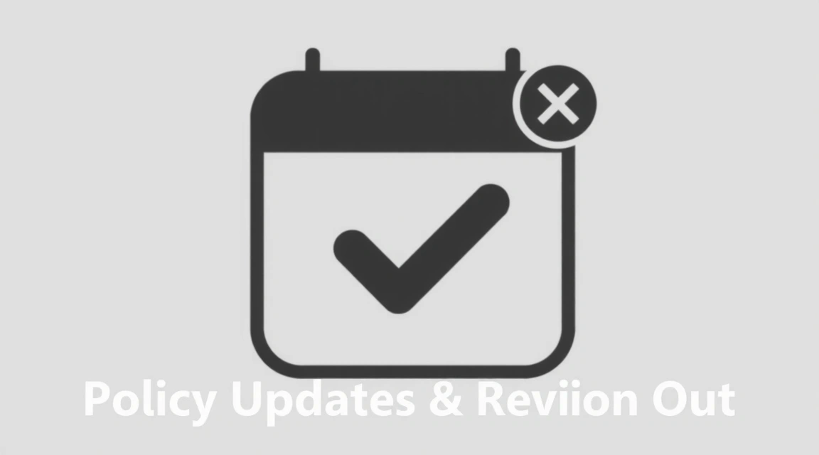 A calendar icon with a checkmark, symbolizing policy updates and revisions.